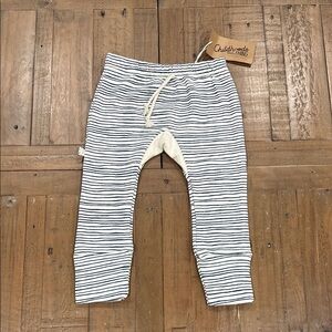 Childhoods clothing striped gusset pants kids 2T teal green pull on joggers nwt